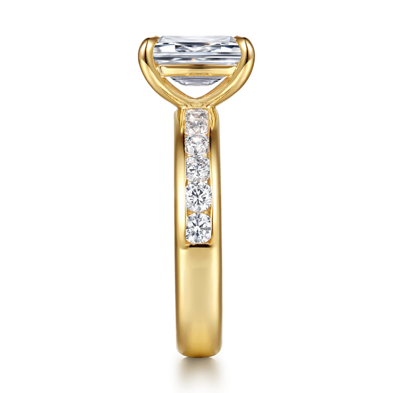 Coralie - 14K Yellow Gold Emerald Cut Diamond Engagement Ring - 0.75 ct - Shot 5
