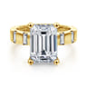 Mirella - 14K Yellow Gold Emerald Cut Diamond Engagement Ring - 0.45 ct