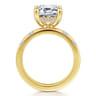 Mirella - 14K Yellow Gold Emerald Cut Diamond Engagement Ring - 0.45 ct