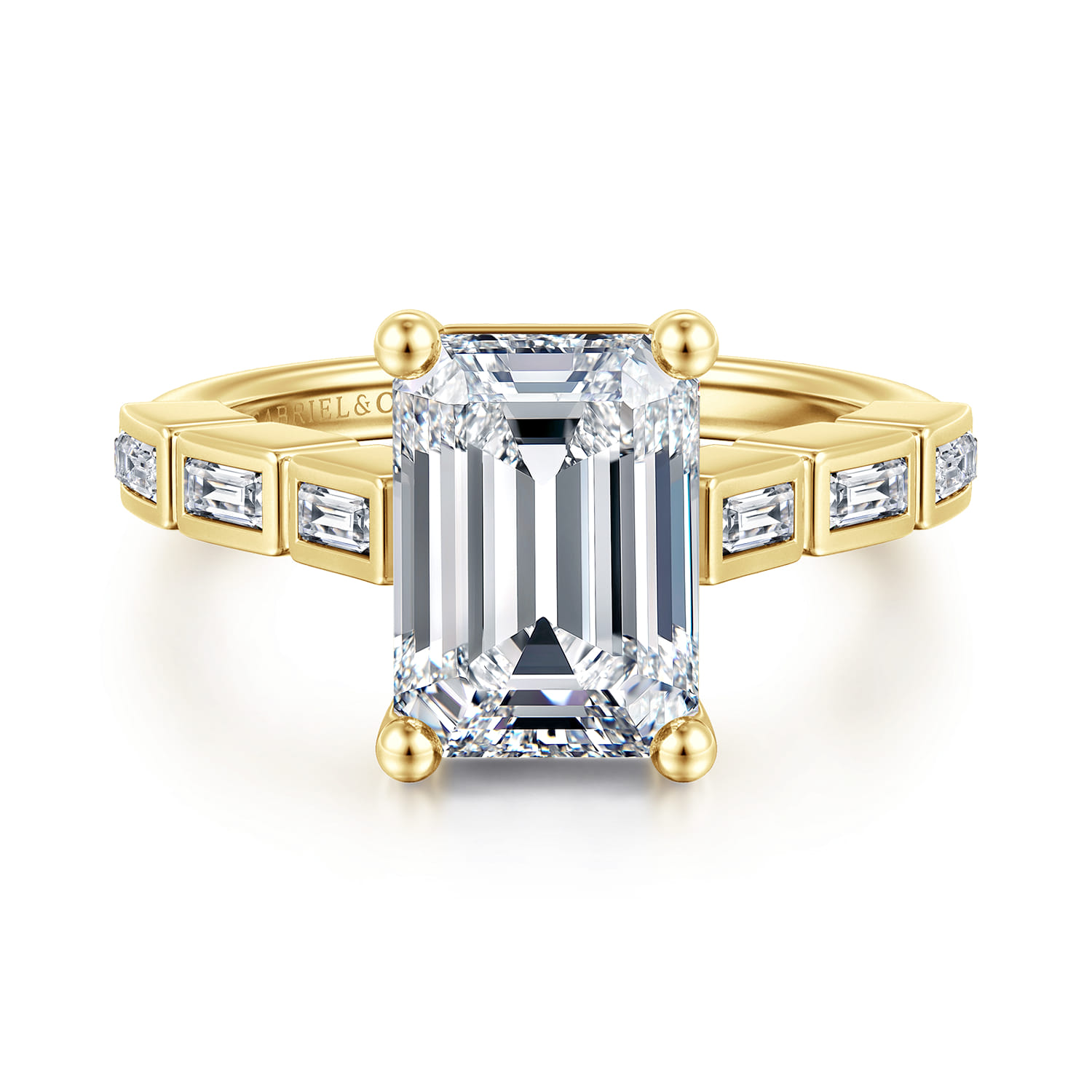 Tania - 14K Yellow Gold Emerald Cut Diamond Engagement Ring - 0.4 ct - Shot 1