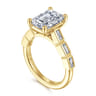 Tania - 14K Yellow Gold Emerald Cut Diamond Engagement Ring - 0.4 ct