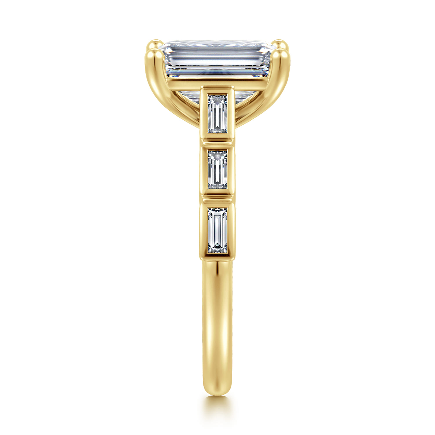 Tania - 14K Yellow Gold Emerald Cut Diamond Engagement Ring - 0.4 ct - Shot 4