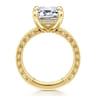 Caspia - Vintage Inspired 14K Yellow Gold Emerald Cut Diamond Engagement Ring - 0.1 ct