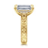 Caspia - Vintage Inspired 14K Yellow Gold Emerald Cut Diamond Engagement Ring - 0.1 ct