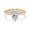 Amira - 14K Yellow Gold Marquise Shape Diamond Engagement Ring - 0.51 ct