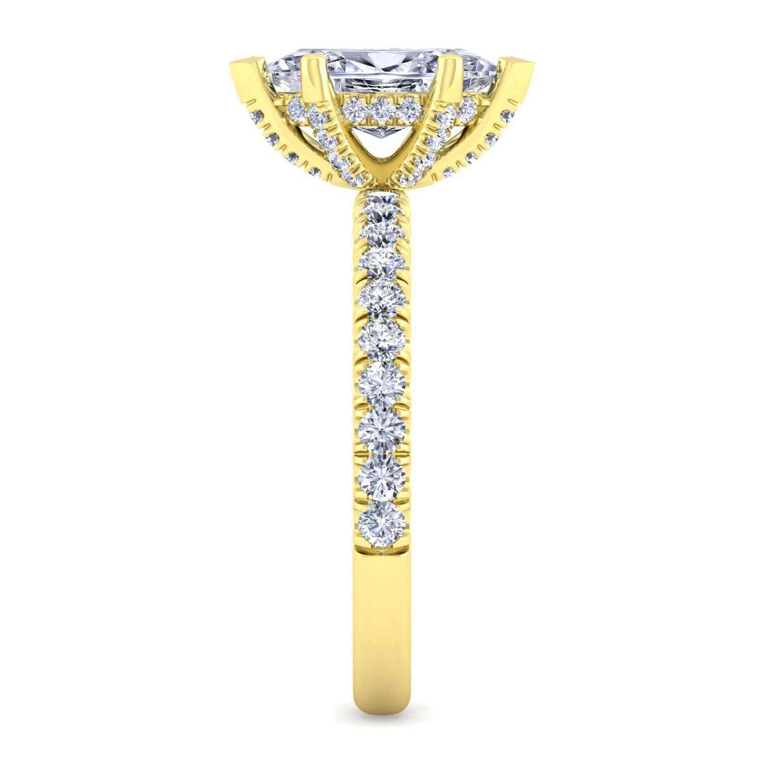Amira - 14K Yellow Gold Marquise Shape Diamond Engagement Ring - 0.51 ct - Shot 5