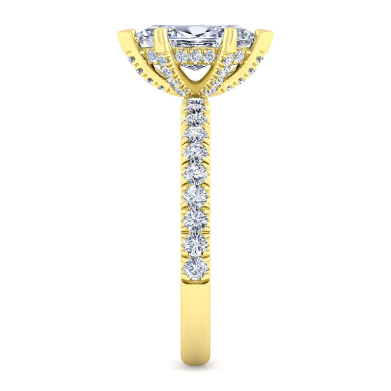 Amira - 14K Yellow Gold Marquise Shape Diamond Engagement Ring - 0.51 ct - Shot 5