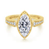 Heath - 14K Yellow Gold Marquise Shape Diamond Engagement Ring - 0.22 ct
