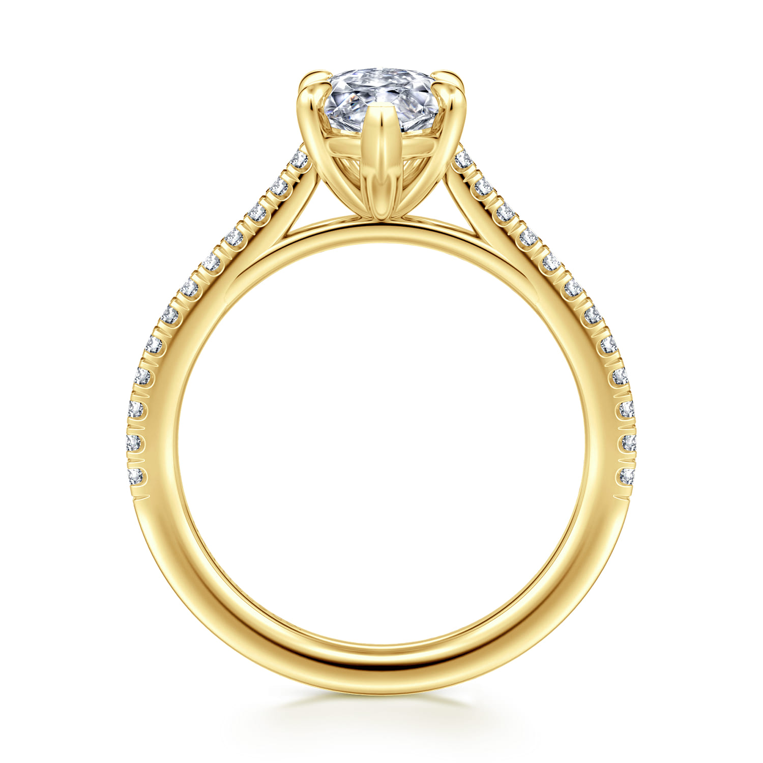Abbie - 14K Yellow Gold Marquise Shape Diamond Engagement Ring - 0.21 ct - Shot 2