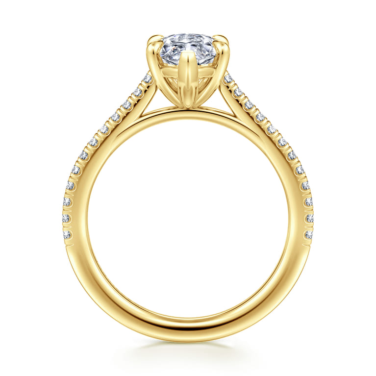 Abbie - 14K Yellow Gold Marquise Shape Diamond Engagement Ring - 0.21 ct - Shot 2