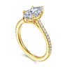 Abbie - 14K Yellow Gold Marquise Shape Diamond Engagement Ring - 0.21 ct