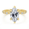 Lanna - 14K Yellow Gold Marquise Shape Diamond Engagement Ring - 0.25 ct