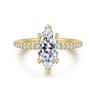 Franka - 14K Yellow Gold Marquise Shape Diamond Engagement Ring - 0.3 ct