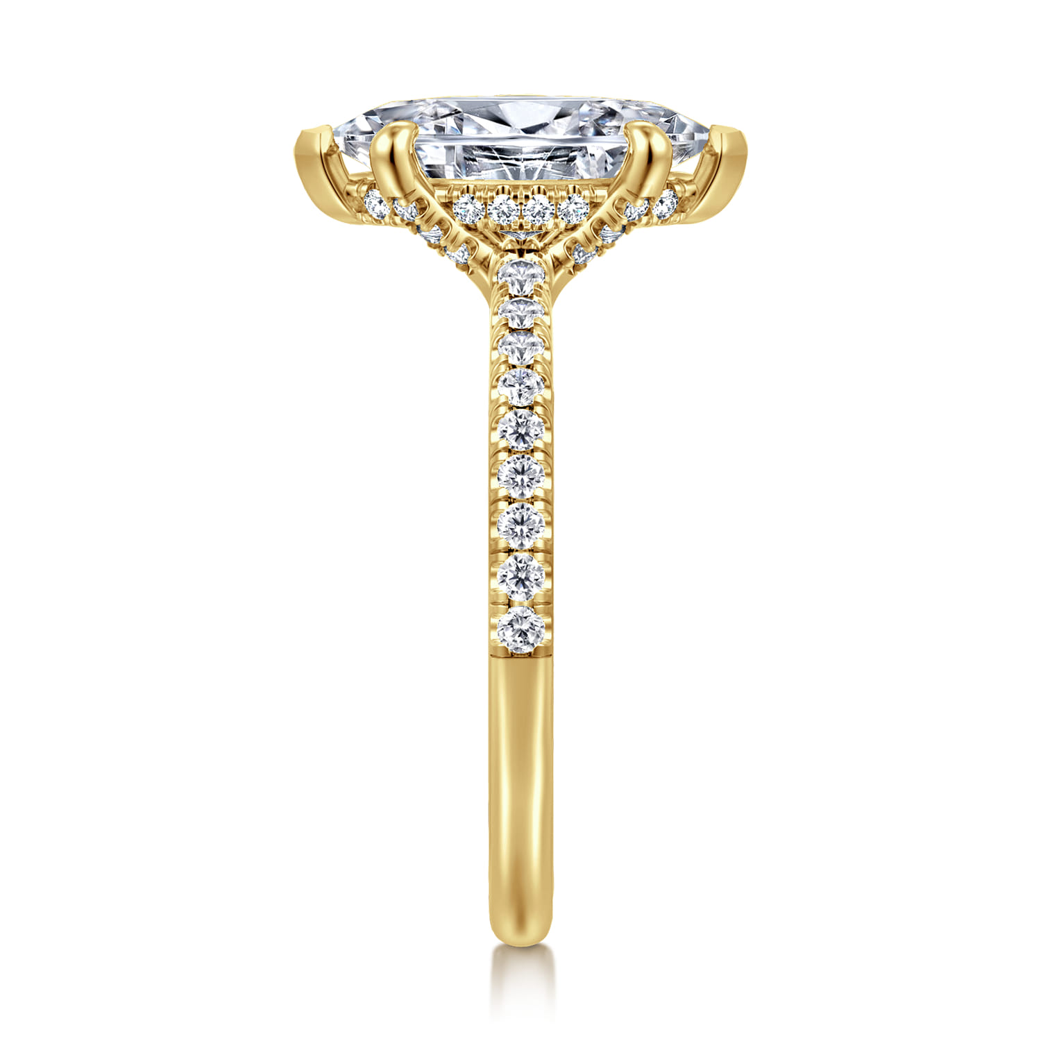 Franka - 14K Yellow Gold Marquise Shape Diamond Engagement Ring - 0.3 ct - Shot 4
