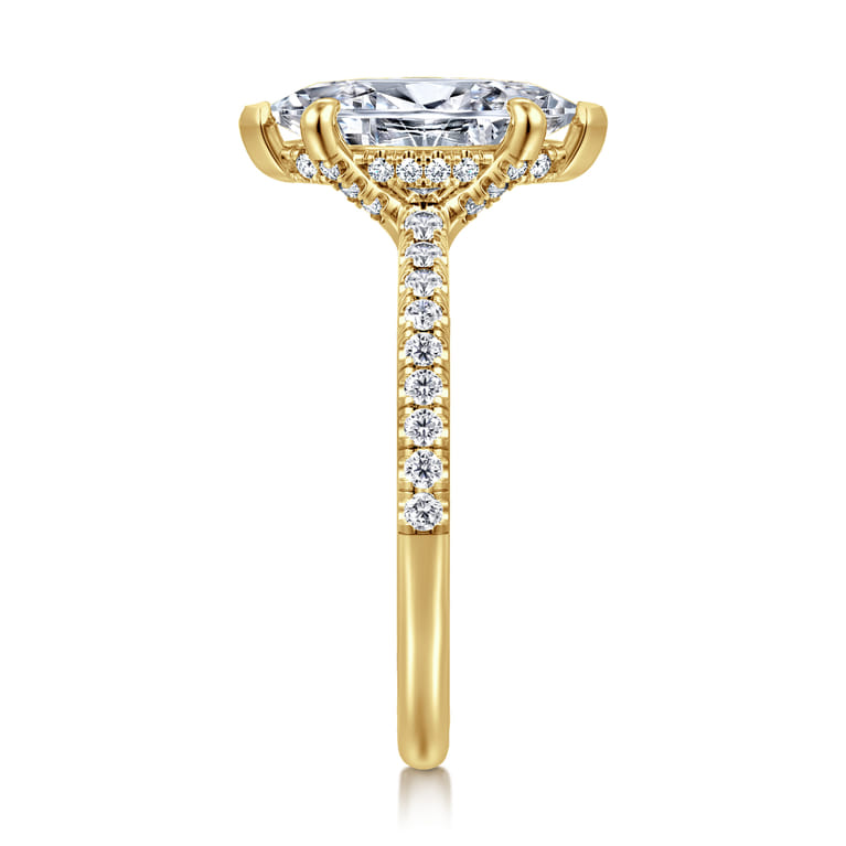 Franka - 14K Yellow Gold Marquise Shape Diamond Engagement Ring - 0.3 ct - Shot 4