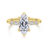 Eva - 14K Yellow Gold Marquise Shape Diamond Engagement Ring - 0.3 ct