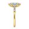 Eva - 14K Yellow Gold Marquise Shape Diamond Engagement Ring - 0.3 ct