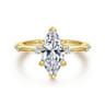 Frances - 14K Yellow Gold Marquise Shape Diamond Engagement Ring - 0.12 ct