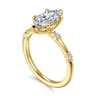Frances - 14K Yellow Gold Marquise Shape Diamond Engagement Ring - 0.12 ct