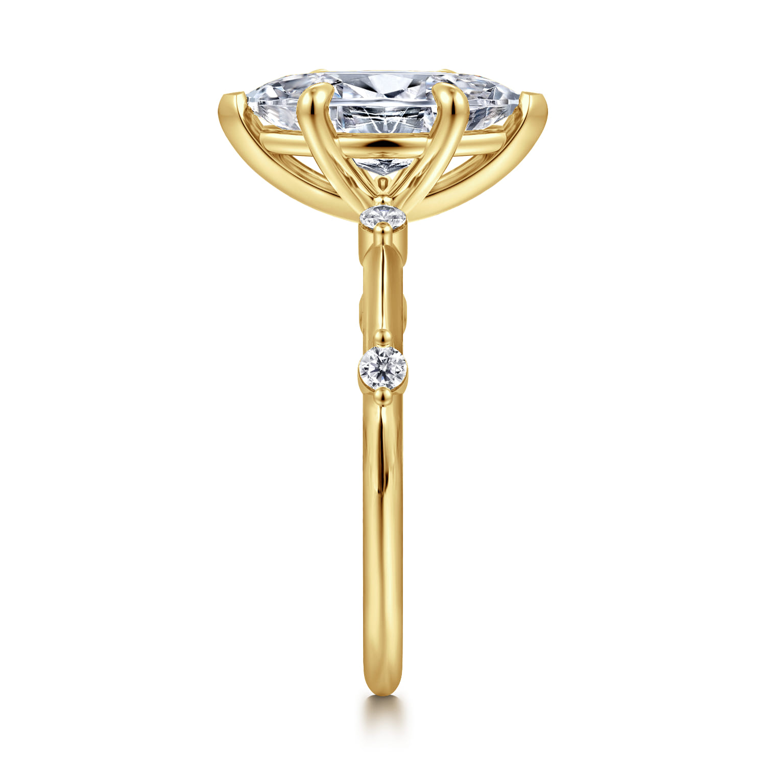 Frances - 14K Yellow Gold Marquise Shape Diamond Engagement Ring - 0.12 ct - Shot 4