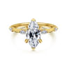 Marline - 14K Yellow Gold Marquise Shape Diamond Engagement Ring - 0.15 ct