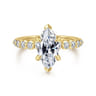 Kim - 14K Yellow Gold Marquise Shape Diamond Engagement Ring - 0.4 ct
