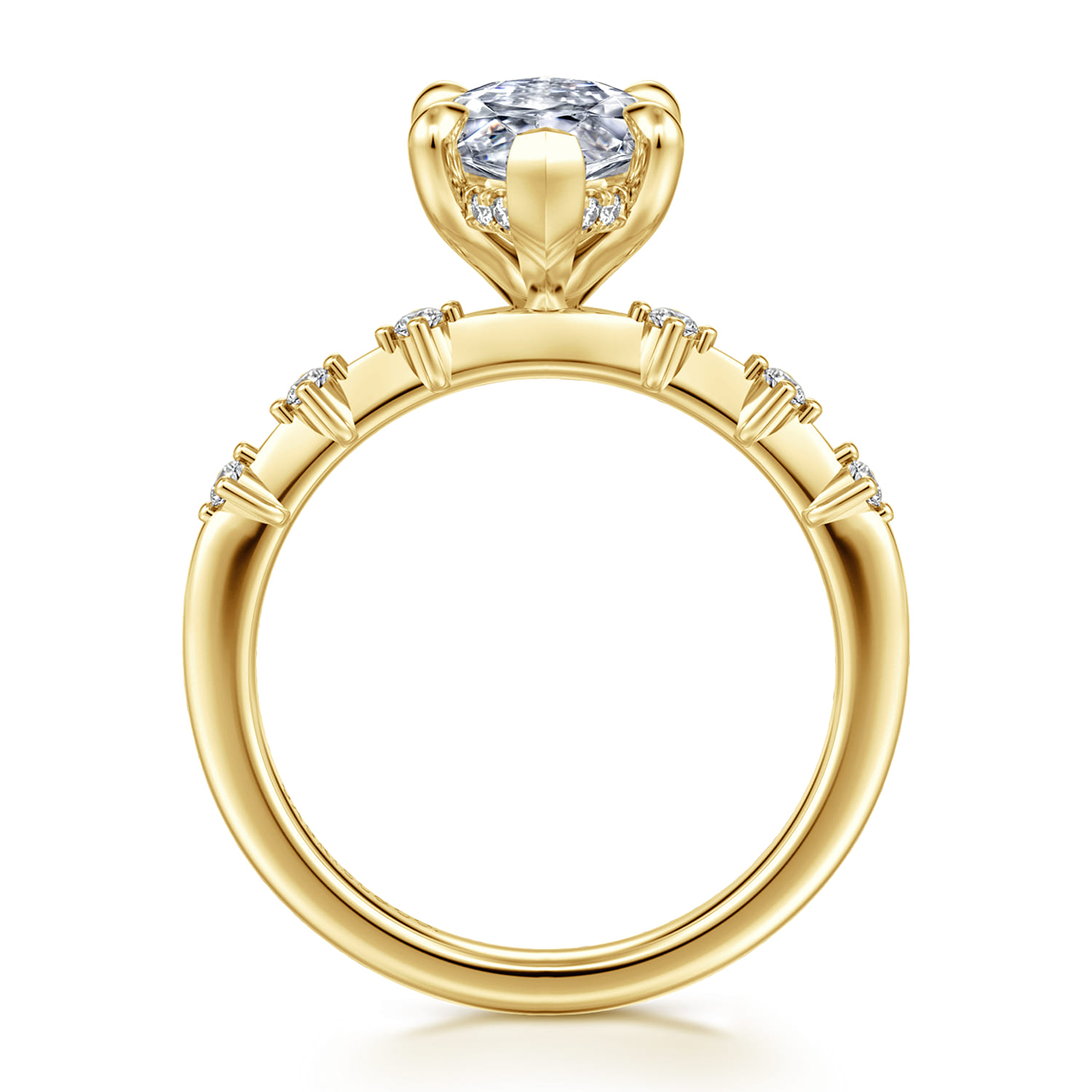 Joplin - 14K Yellow Gold Marquise Shape Diamond Engagement Ring - 0.17 ct - Shot 2
