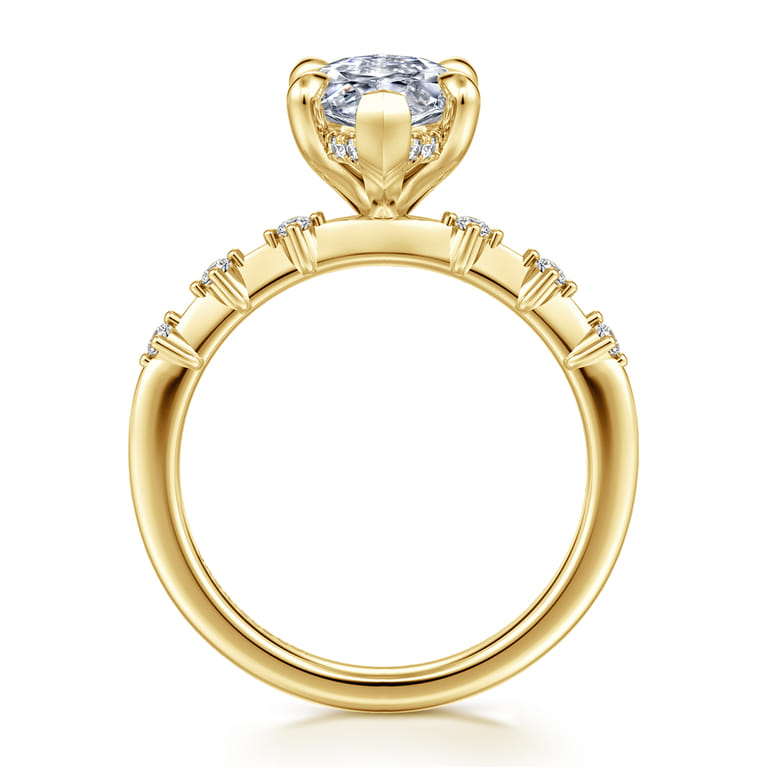 Joplin - 14K Yellow Gold Marquise Shape Diamond Engagement Ring - 0.17 ct - Shot 2