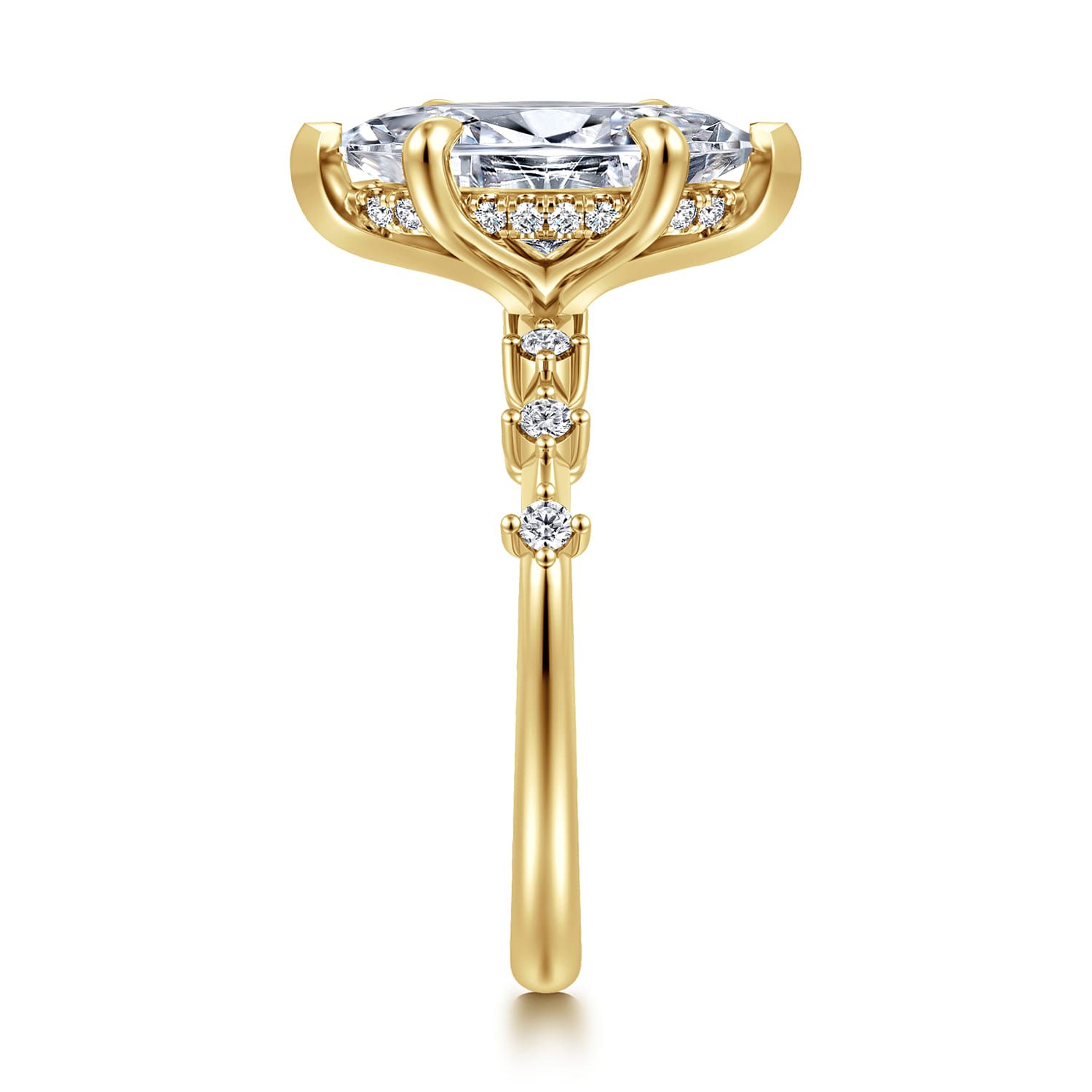 Joplin - 14K Yellow Gold Marquise Shape Diamond Engagement Ring - 0.17 ct - Shot 4