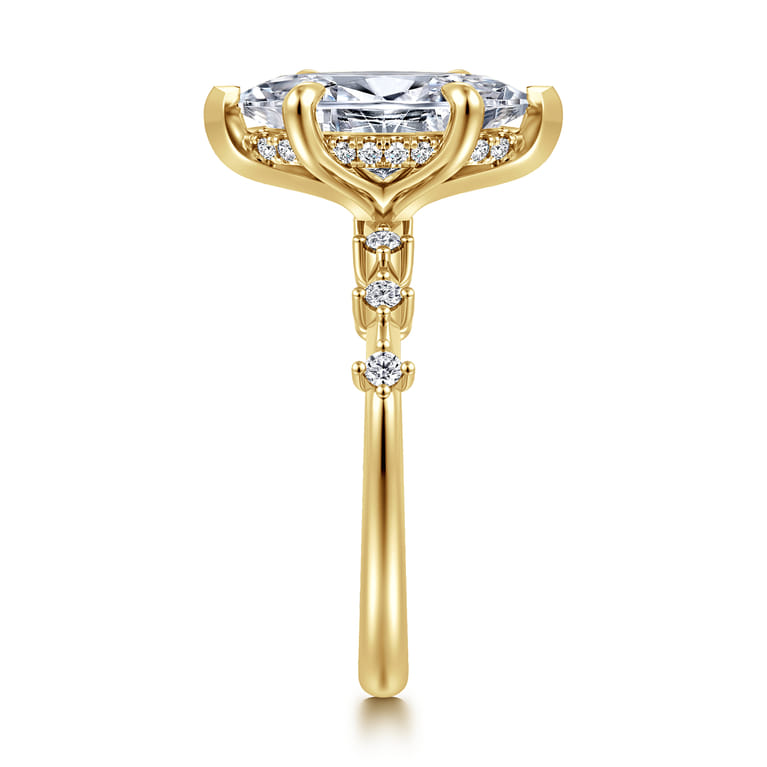Joplin - 14K Yellow Gold Marquise Shape Diamond Engagement Ring - 0.17 ct - Shot 4