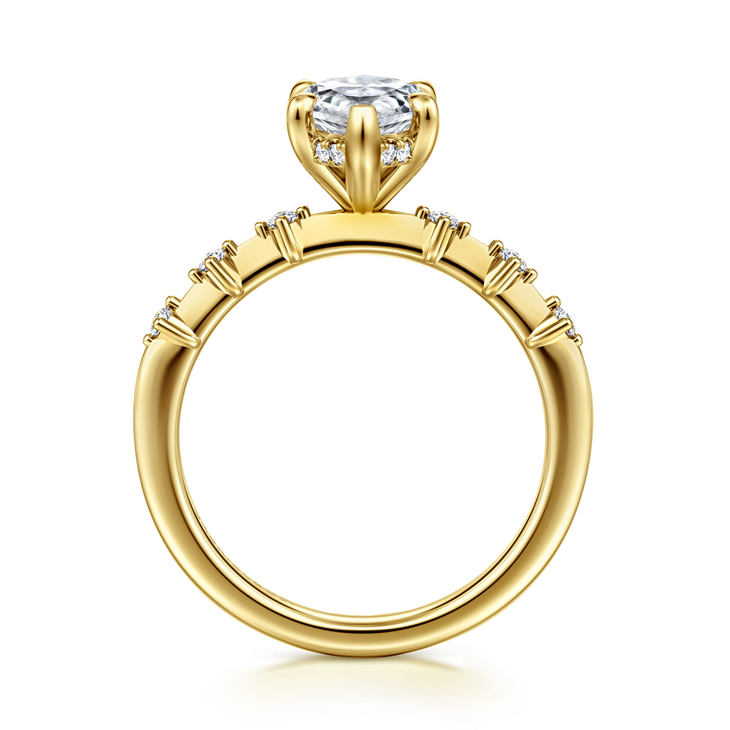 Joplin - 14K Yellow Gold Marquise Shape Diamond Engagement Ring - 0.17 ct - Shot 2