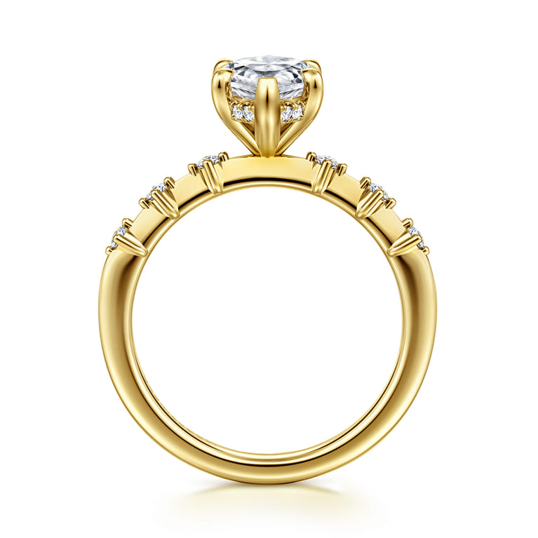 Joplin - 14K Yellow Gold Marquise Shape Diamond Engagement Ring - 0.17 ct - Shot 2