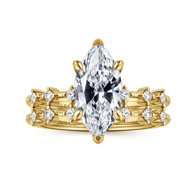 Joplin - 14K Yellow Gold Marquise Shape Diamond Engagement Ring - 0.17 ct - Shot 4