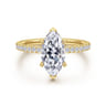 Twain - 14K Yellow Gold Marquise Shape Diamond Engagement Ring - 0.2 ct