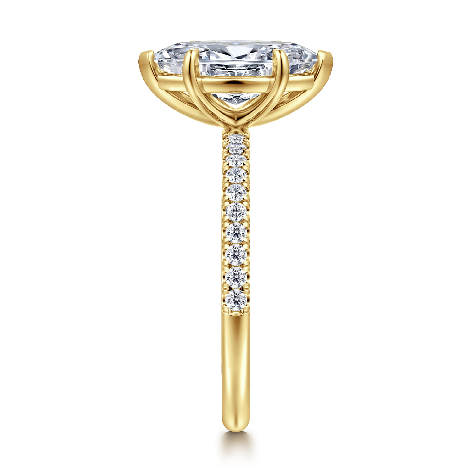 Twain - 14K Yellow Gold Marquise Shape Diamond Engagement Ring - 0.2 ct - Shot 4