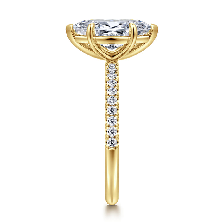 Twain - 14K Yellow Gold Marquise Shape Diamond Engagement Ring - 0.2 ct - Shot 4