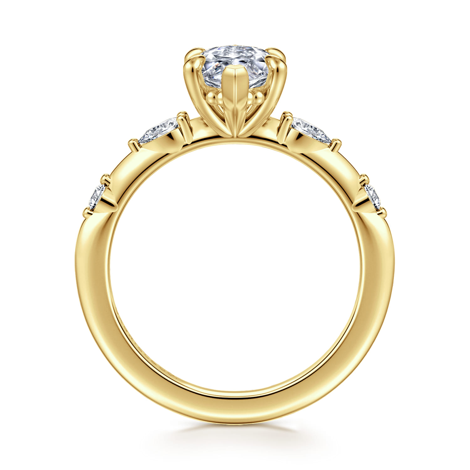 Carinna - 14K Yellow Gold Marquise Shape Diamond Engagement Ring - 0.23 ct - Shot 2