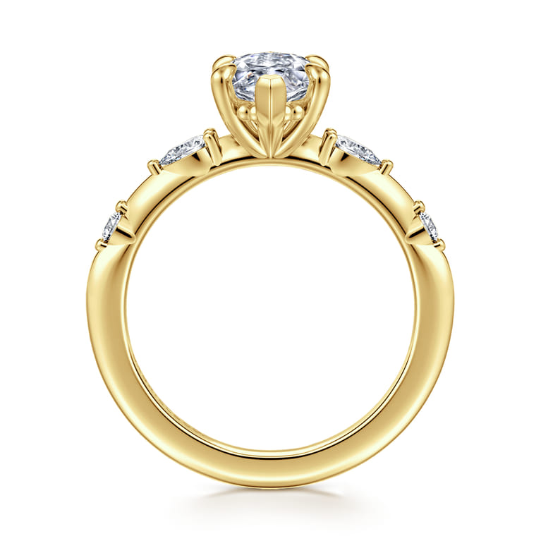 Carinna - 14K Yellow Gold Marquise Shape Diamond Engagement Ring - 0.23 ct - Shot 2