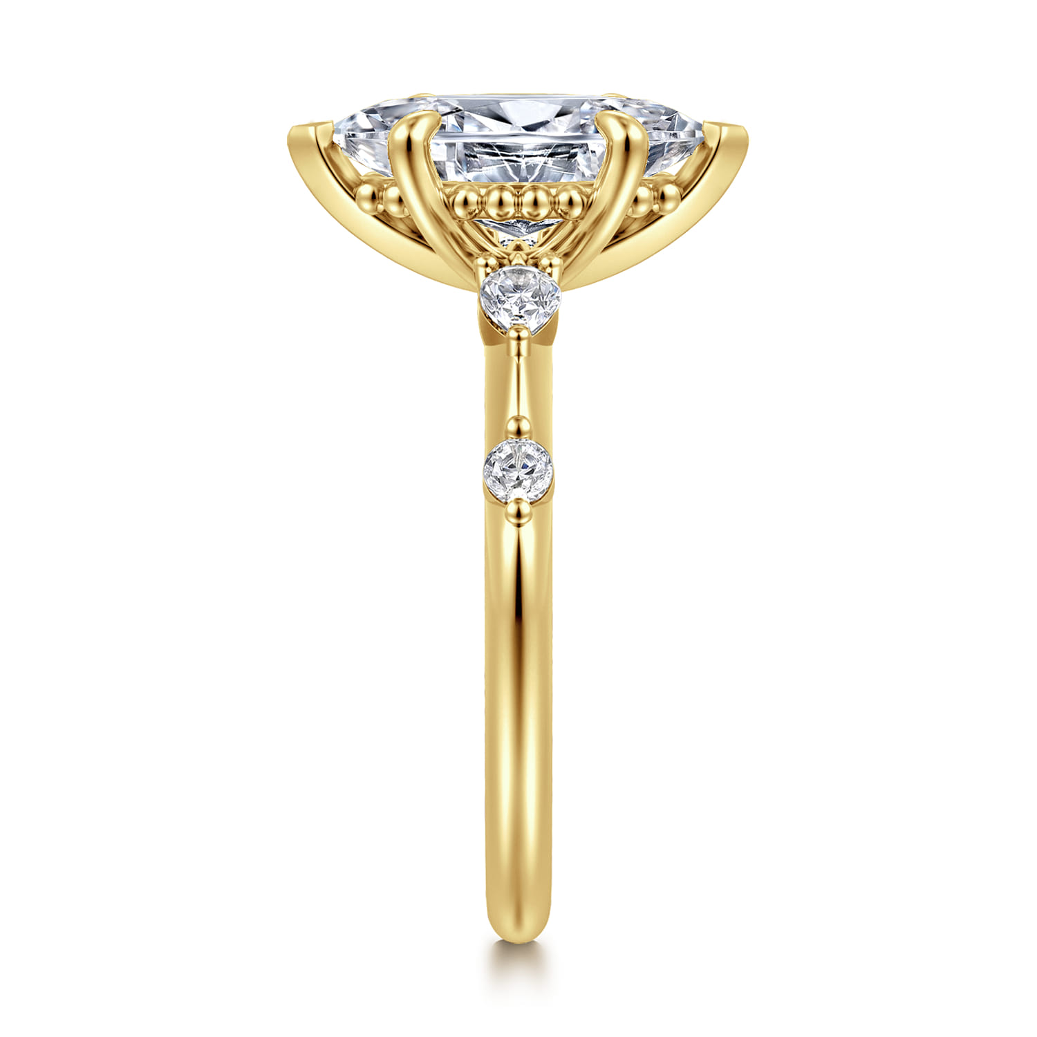 Carinna - 14K Yellow Gold Marquise Shape Diamond Engagement Ring - 0.23 ct - Shot 4
