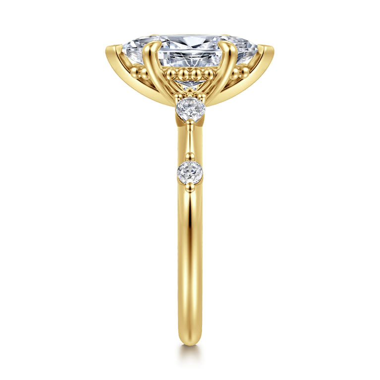Carinna - 14K Yellow Gold Marquise Shape Diamond Engagement Ring - 0.23 ct - Shot 4