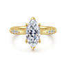 Carroline - 14K Yellow Gold Marquise Shape Diamond Engagement Ring - 0.15 ct