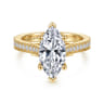 Favola - 14K Yellow Gold Marquise Shape Lotus Diamond Engagement Ring - 0.25 ct