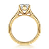 Favola - 14K Yellow Gold Marquise Shape Lotus Diamond Engagement Ring - 0.25 ct