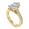 Favola - 14K Yellow Gold Marquise Shape Lotus Diamond Engagement Ring - 0.25 ct