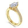 Favola - 14K Yellow Gold Marquise Shape Lotus Diamond Engagement Ring - 0.25 ct