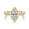 Delphe - 14K Yellow Gold Marquise Shape Diamond Engagement Ring - 0.4 ct