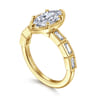 Delphe - 14K Yellow Gold Marquise Shape Diamond Engagement Ring - 0.4 ct