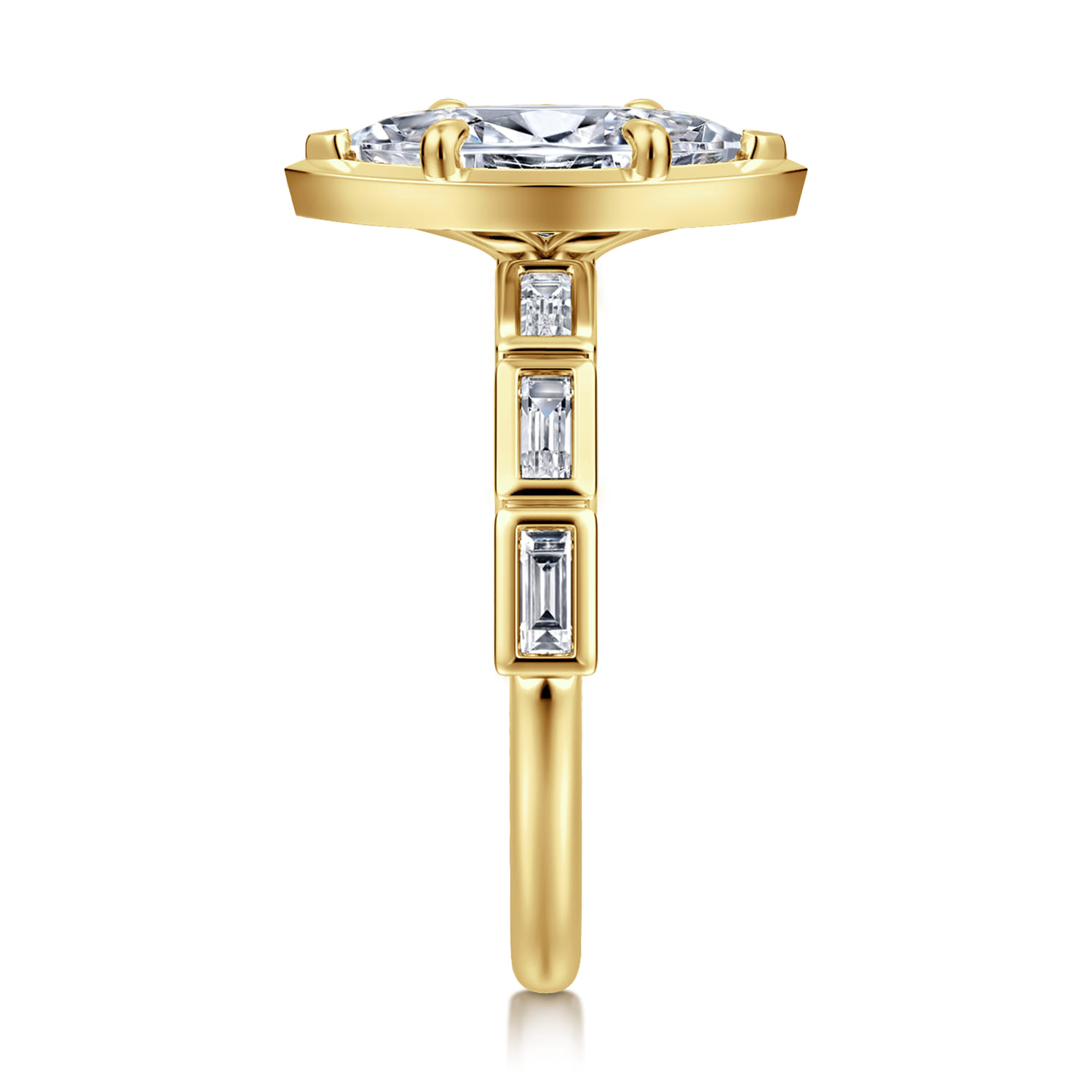 Delphe - 14K Yellow Gold Marquise Shape Diamond Engagement Ring - 0.4 ct - Shot 4