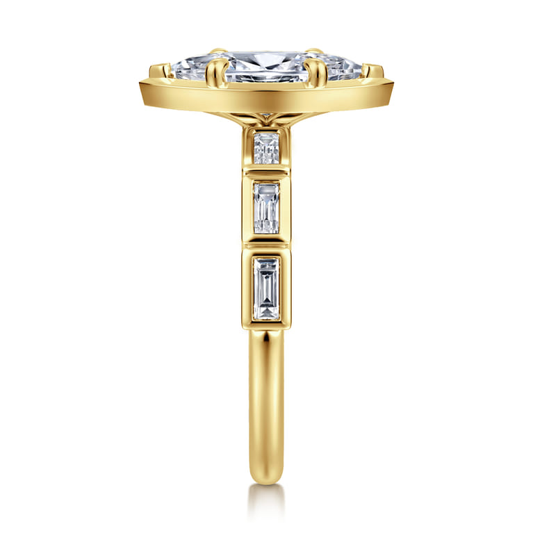 Delphe - 14K Yellow Gold Marquise Shape Diamond Engagement Ring - 0.4 ct - Shot 4