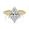 Bleine - 14K Yellow Gold Marquise Shape Diamond Engagement Ring - 0.35 ct